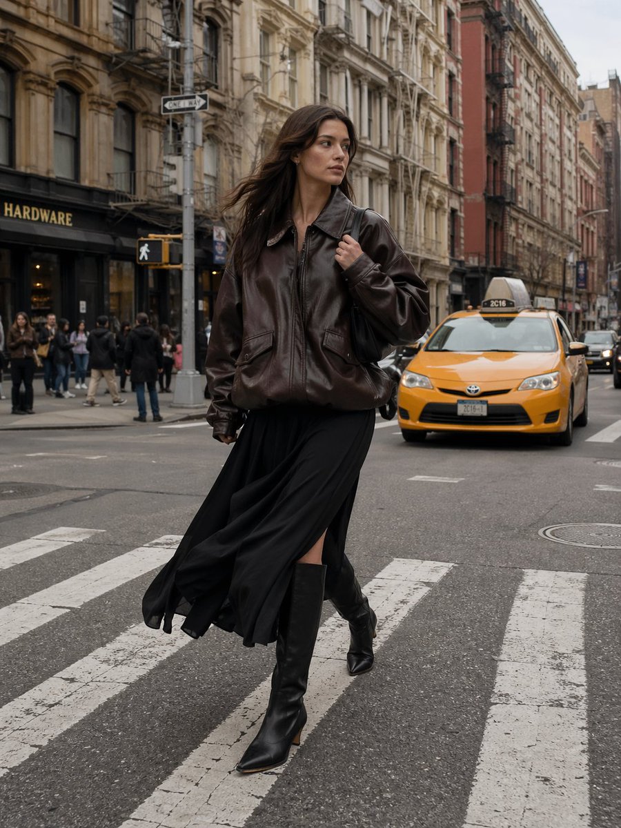 A Full-body Outdoor Shot Captures a Young Caucasian Woman... — example output