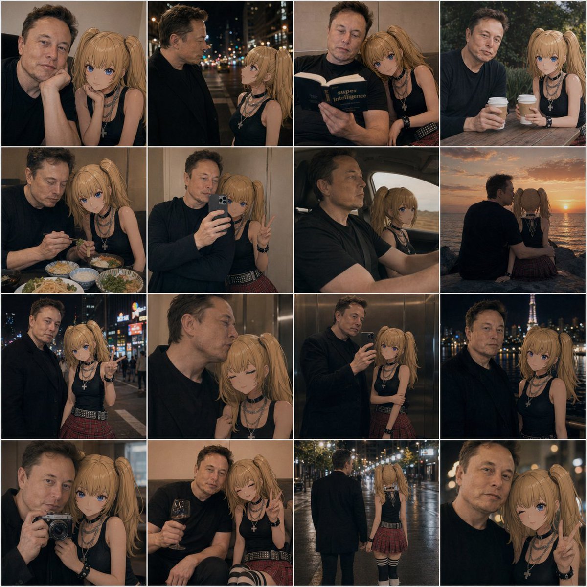 Anime Girl And Man Date Photo Collage — example output