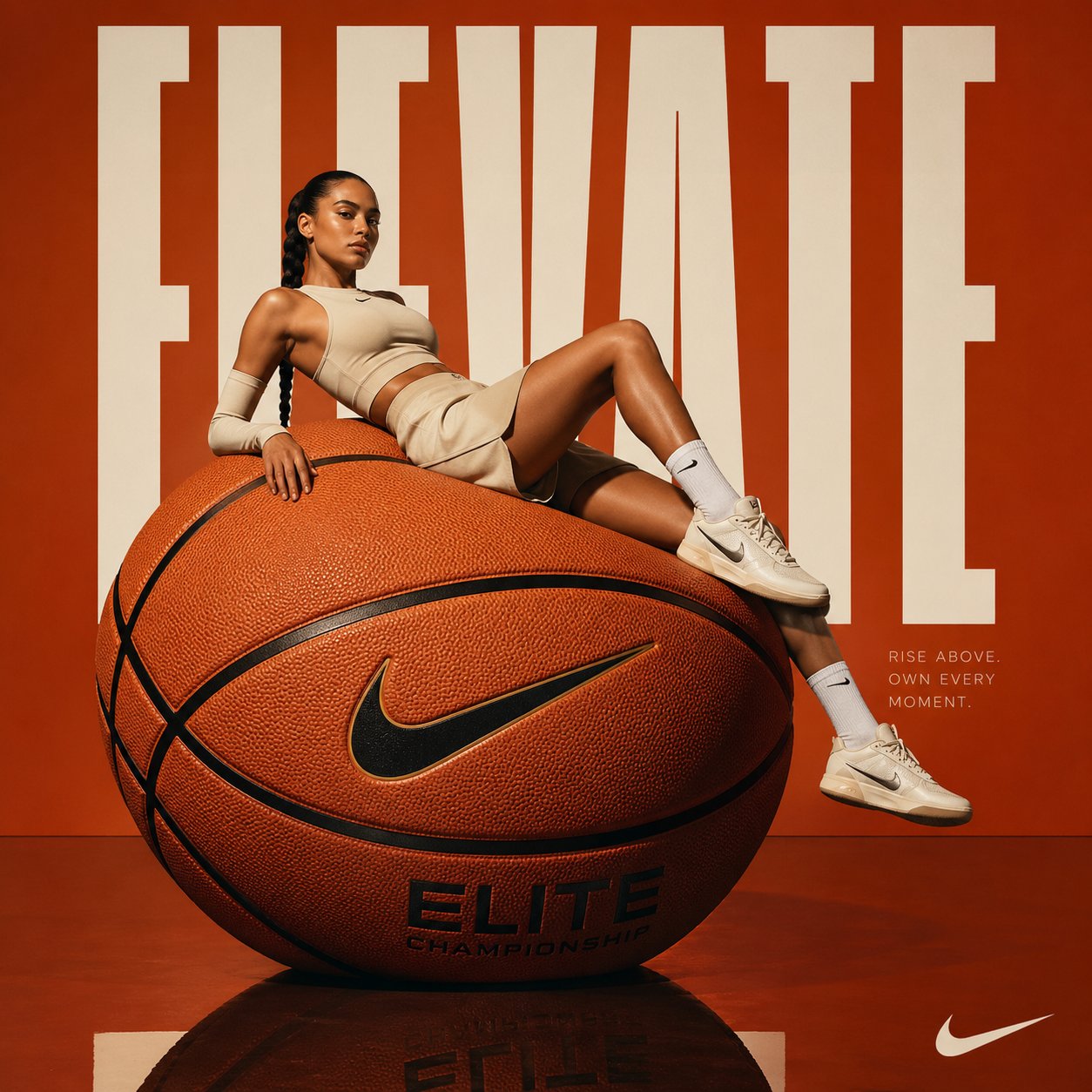 Avant-garde Basketball Sculpture Sports Fashion ad — example output