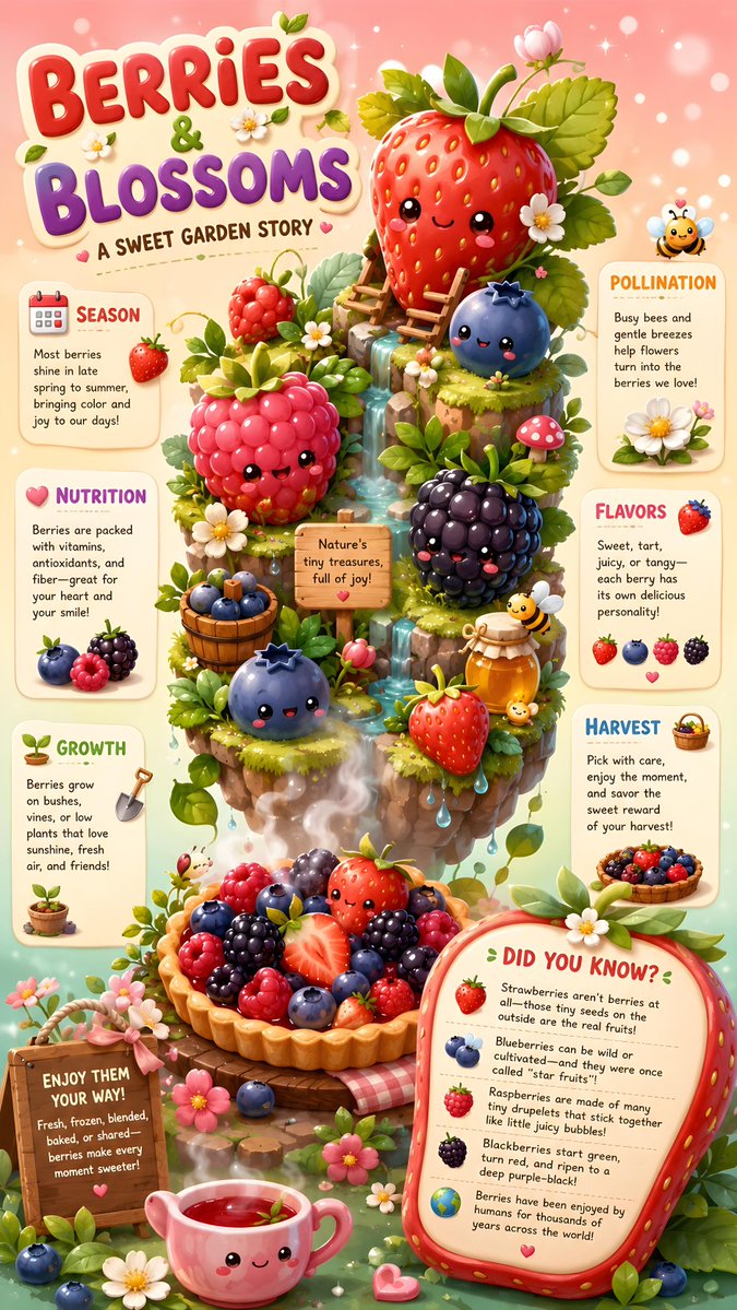 Berries and Blossoms Infographic Poster — example output