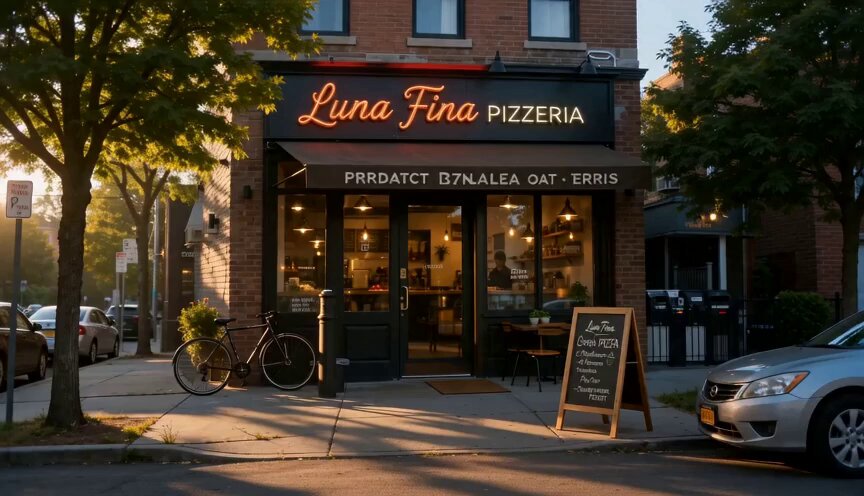 Pizza Storefront Opening — example output