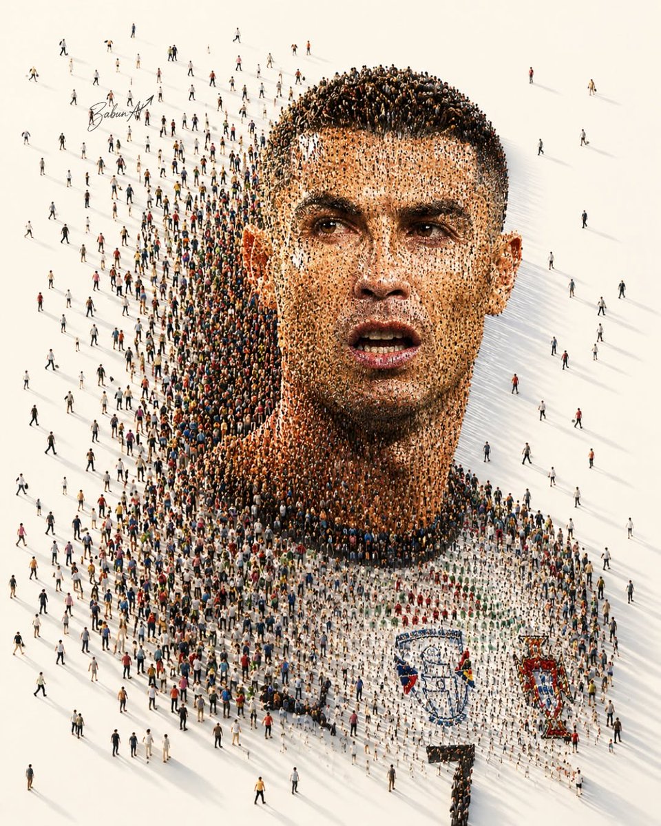 Crowd Mosaic Football Portrait — example output