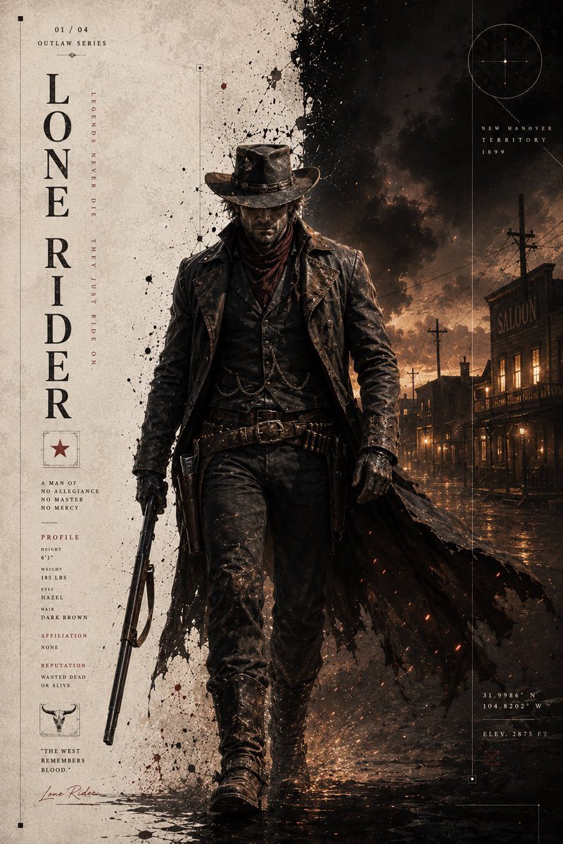 Dark Western Outlaw Poster — example output