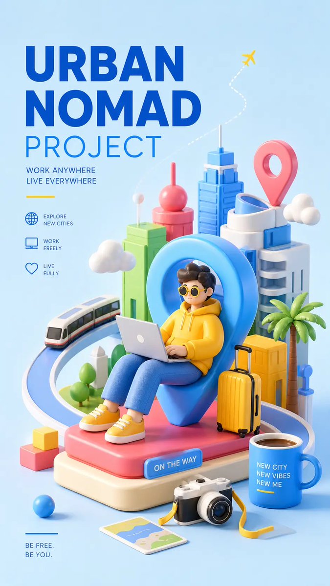 Dopamine 3D Urban Poster — example output