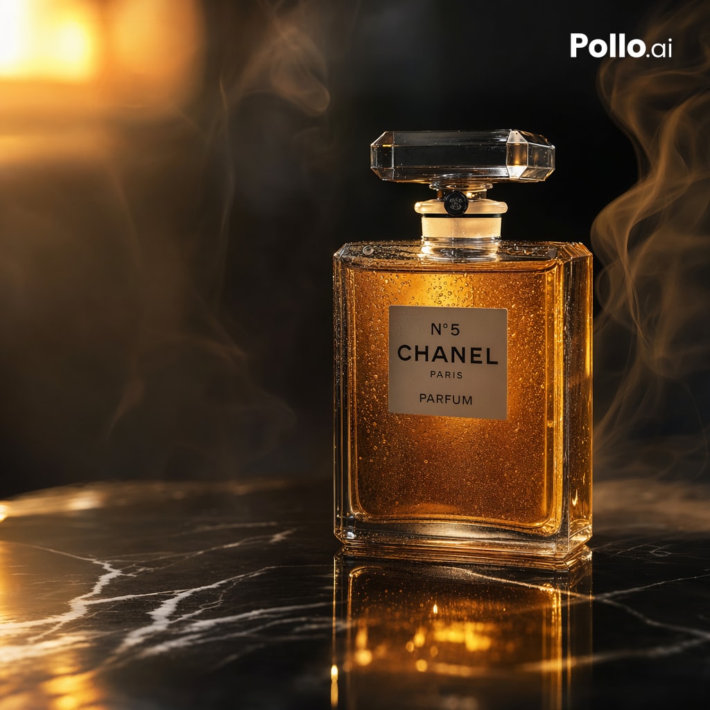 Luxury Amber Perfume Ad — example output