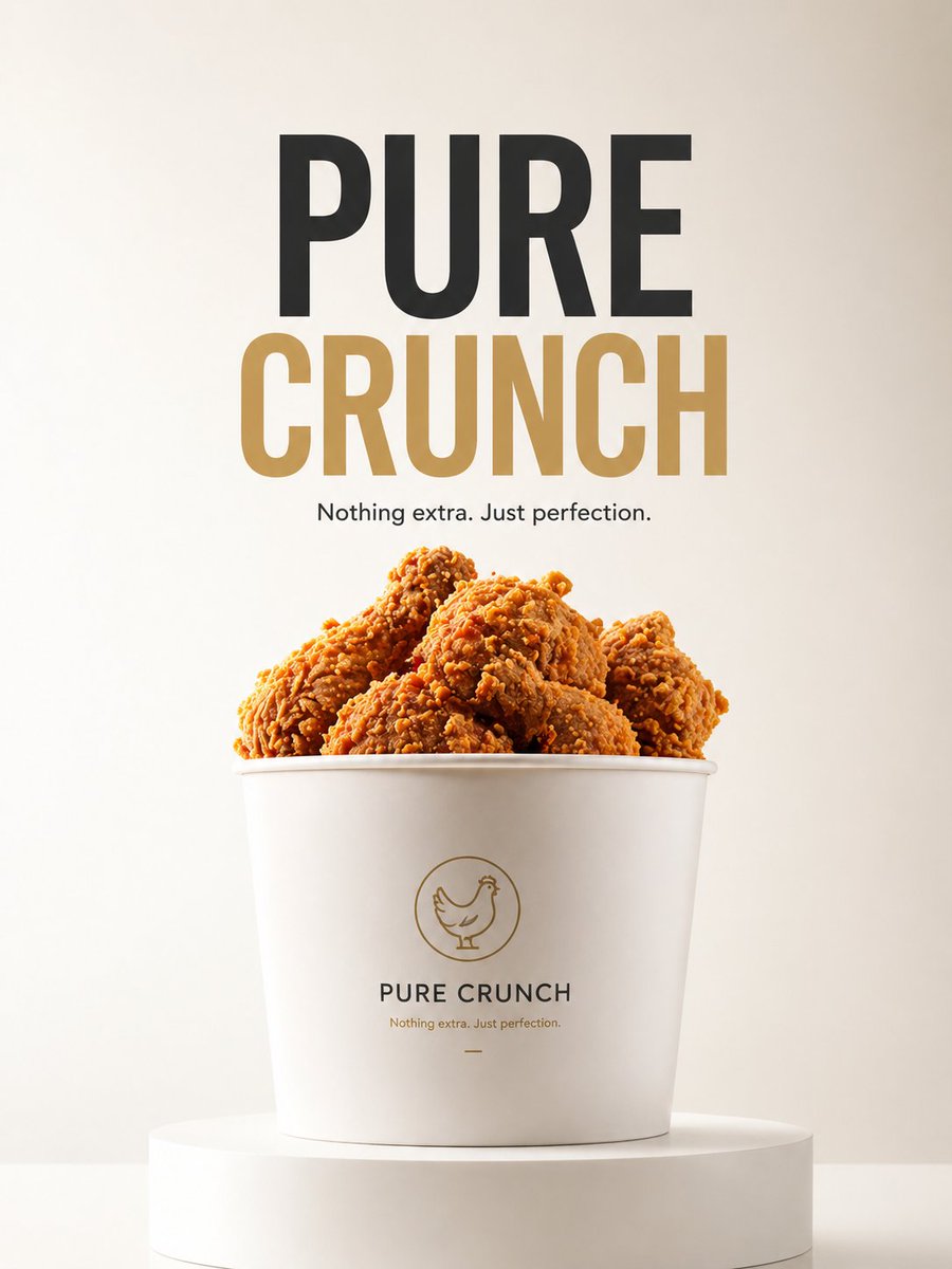 Minimalist Product Ad: PURE CRUNCH — example output