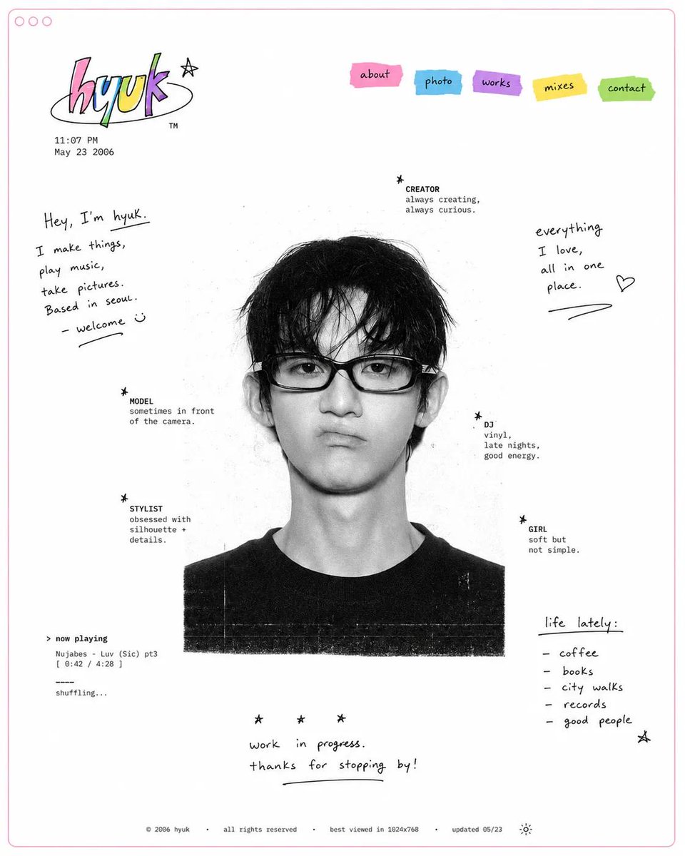 Early Internet Portfolio Page — example output