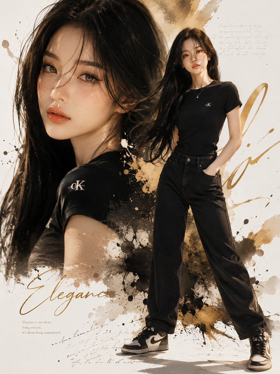 Korean Fashion Collage Poster โ example output