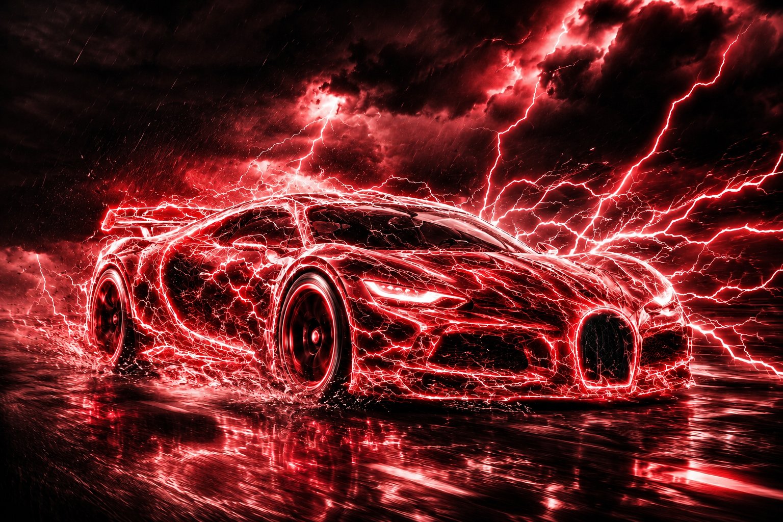 Lightning Storm Supercar Ad — example output