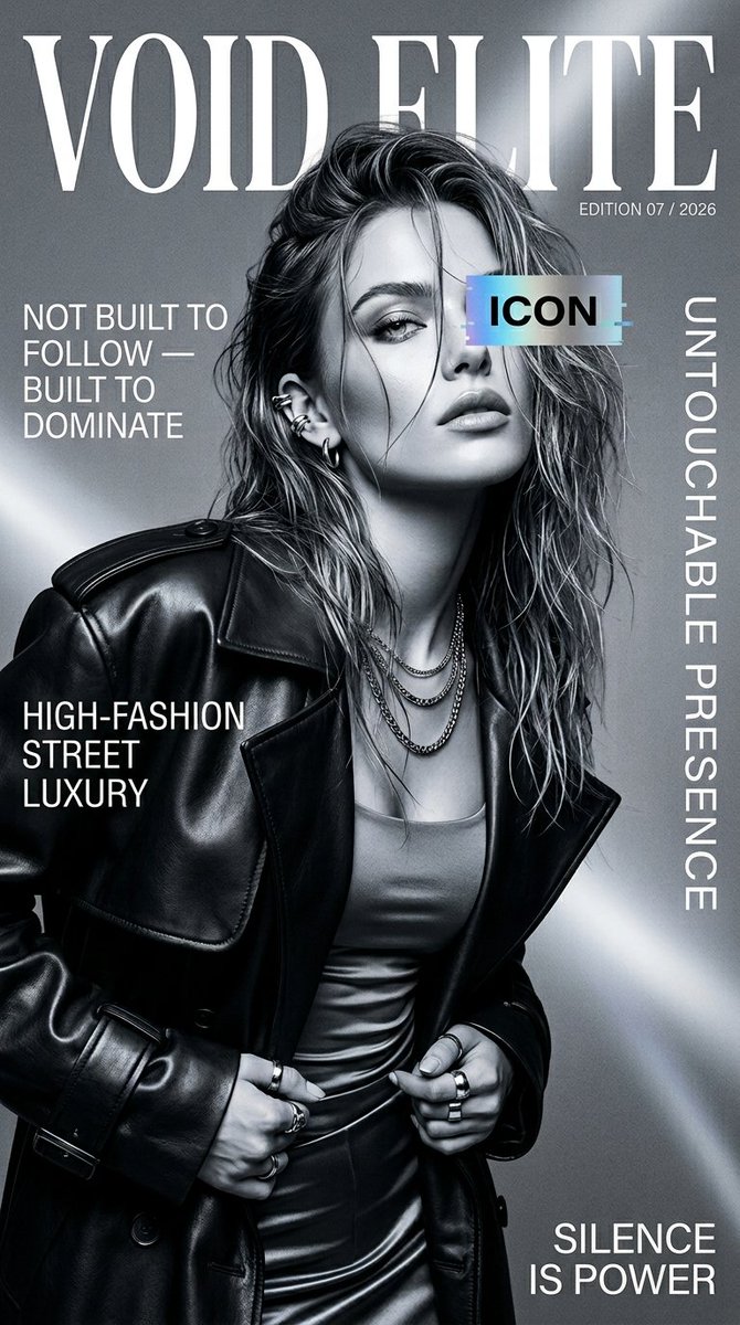Monochrome Fashion Cover — example output