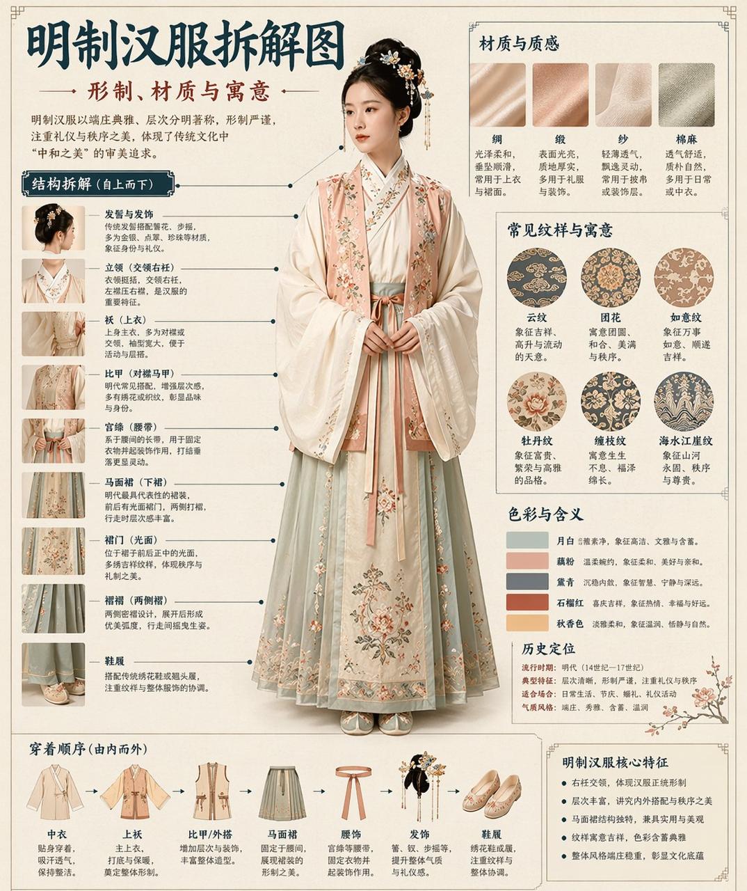 Museum-style Hanfu Breakdown Infographic — example output