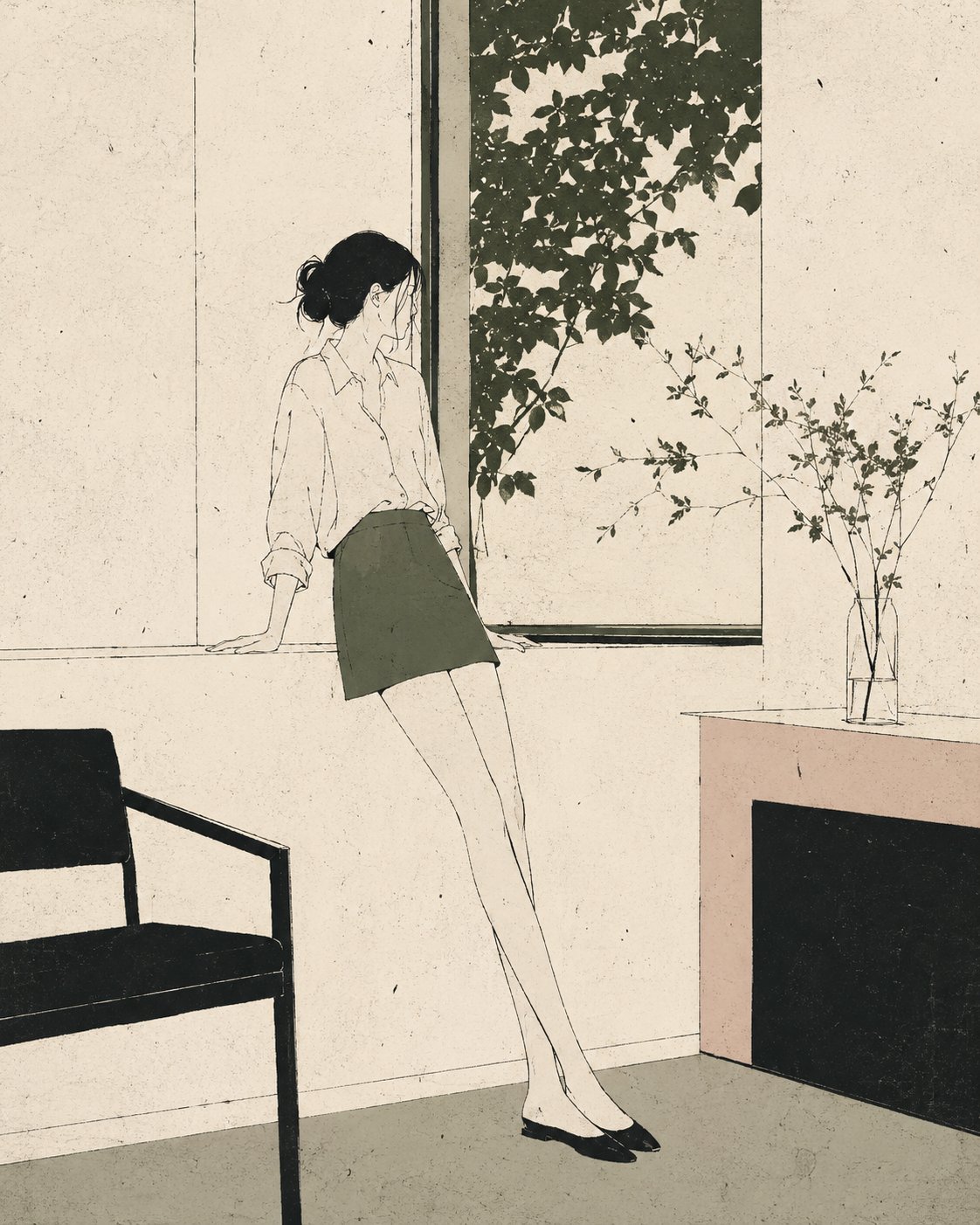 Nordic Literary Editorial Illustration — example output