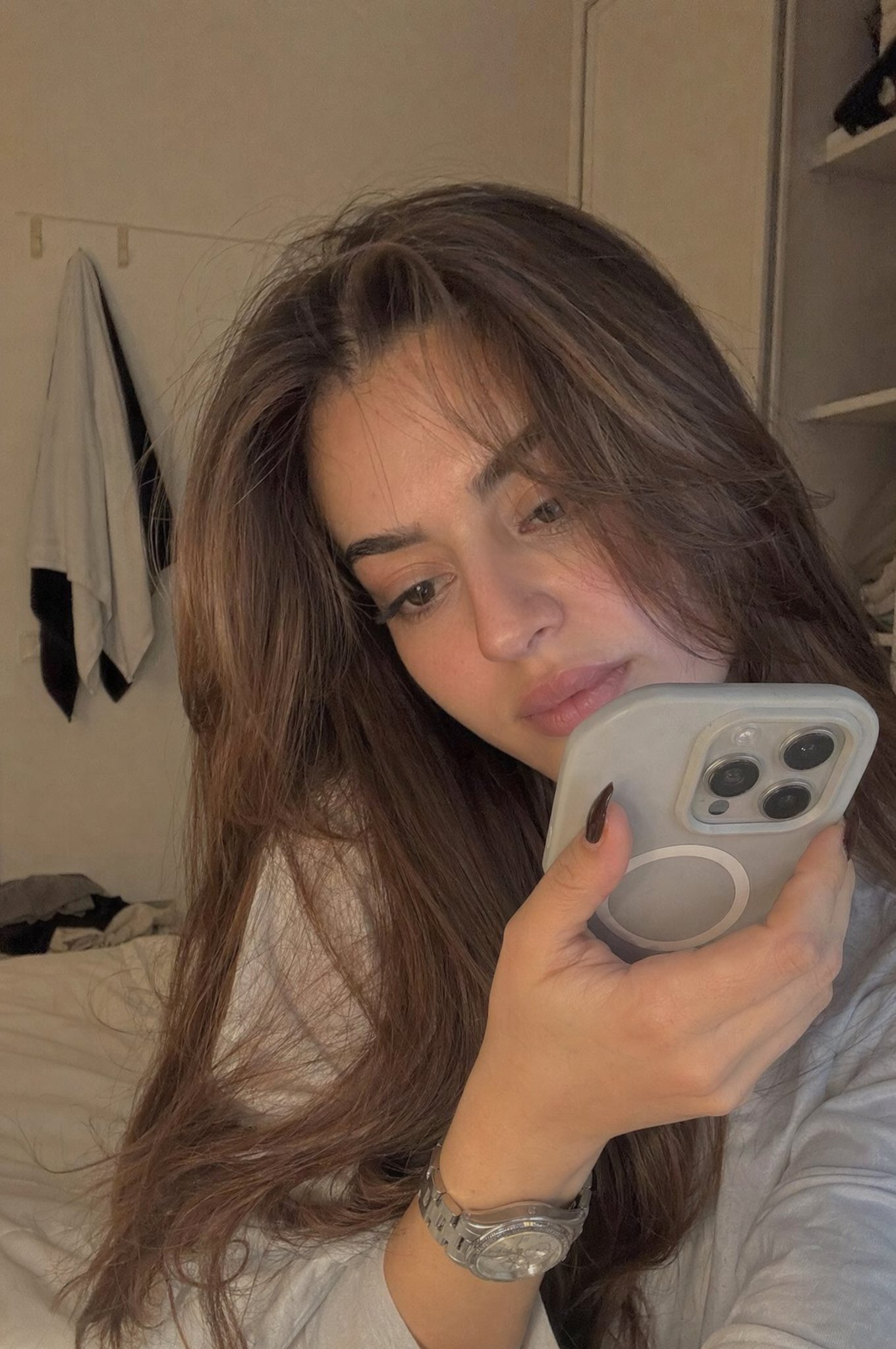 Realistic Candid Bedroom Recording Portrait — example output