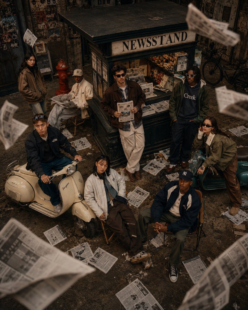 Retro Newsstand Fashion Scene — example output