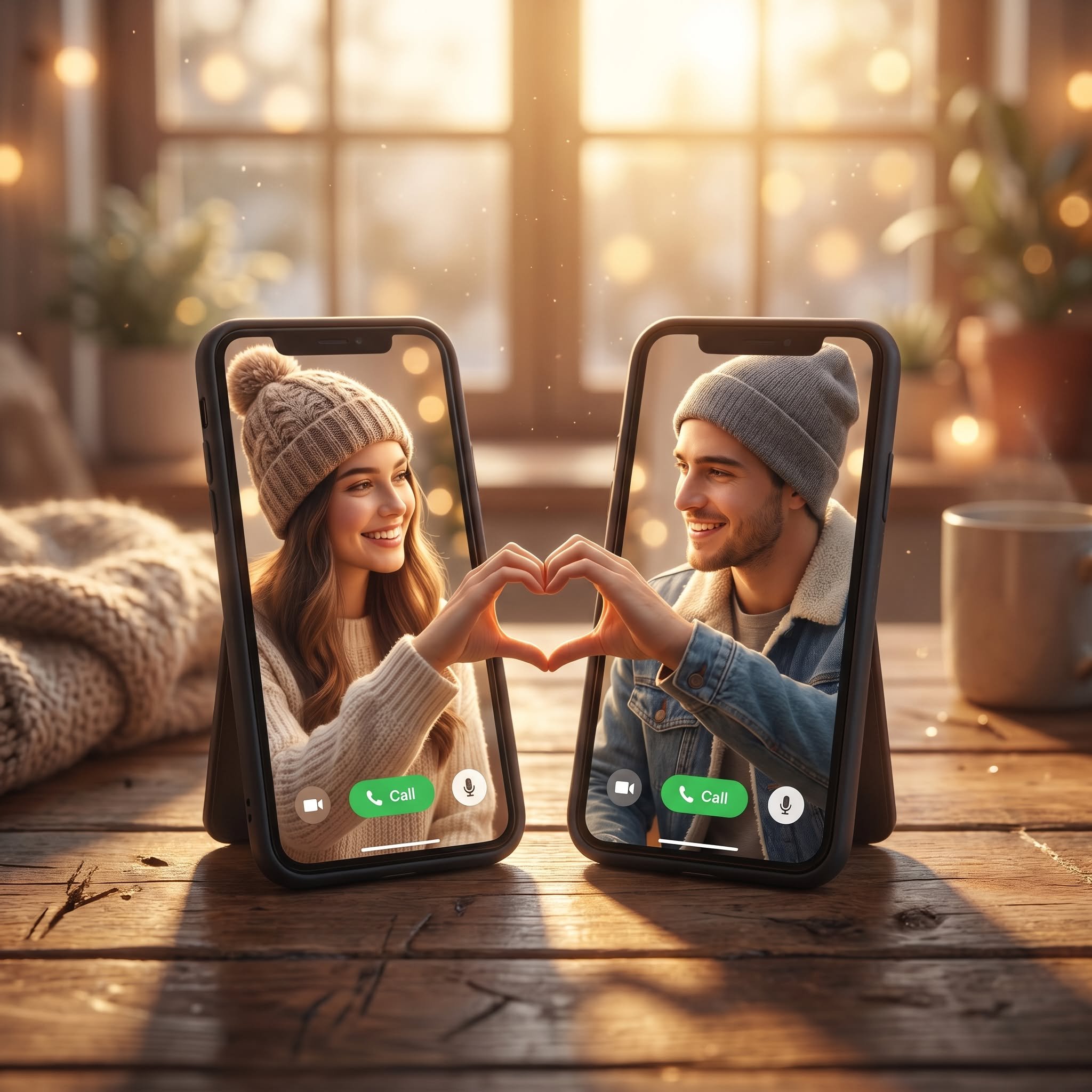 Romantic Smartphone Couple Scene Product Shot — example output
