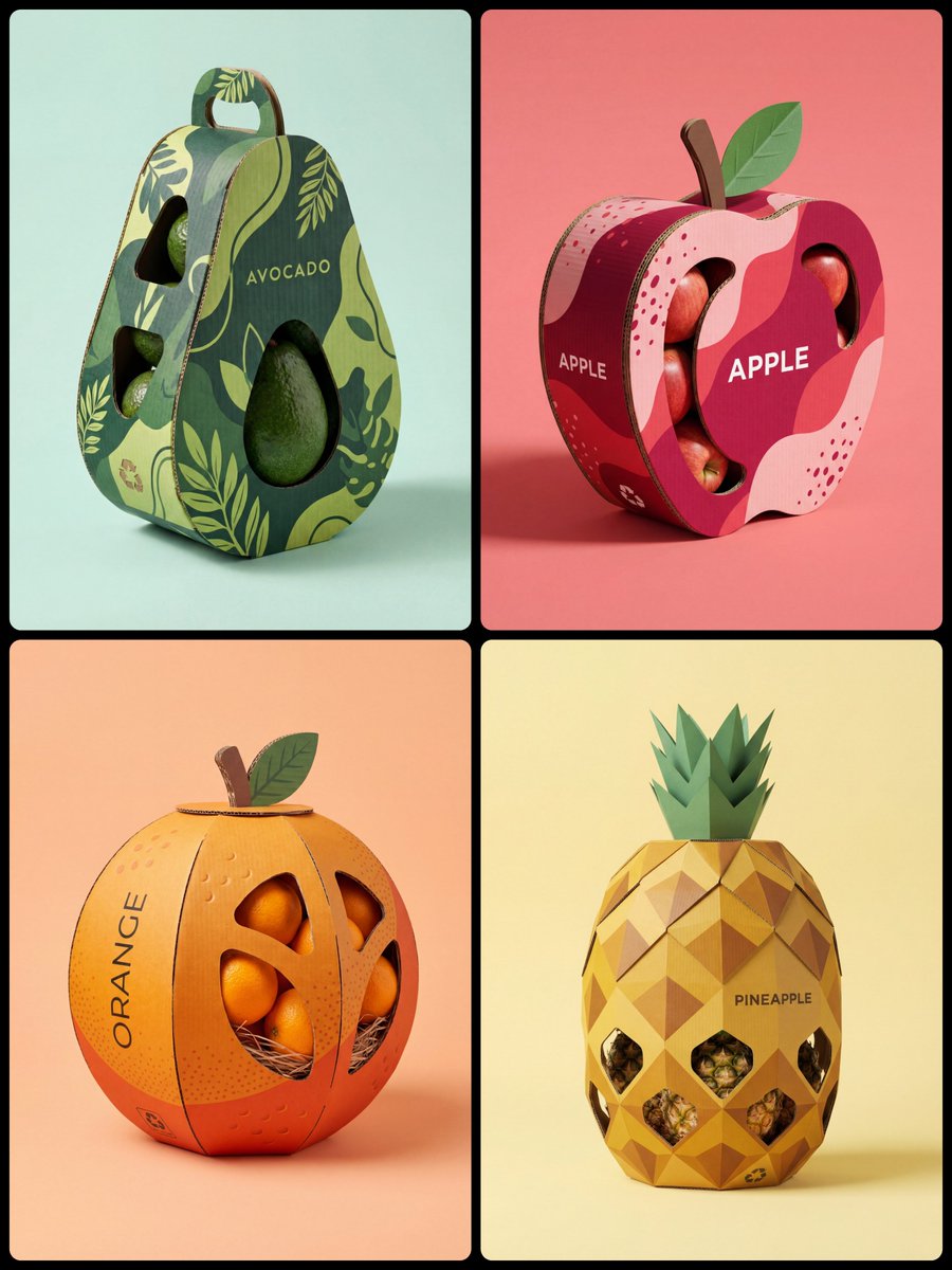 Sculptural Fruit Packaging Design — example output