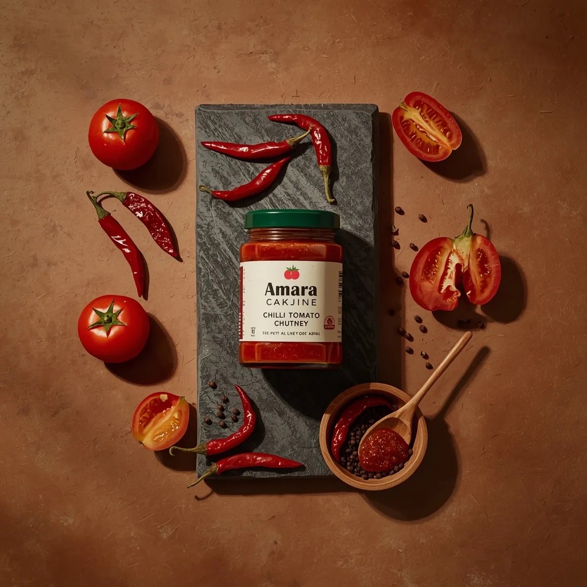Spicy Chili Chutney Product Shot — example output