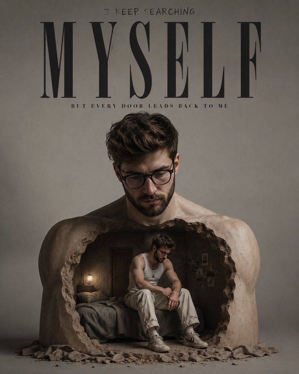 Surreal Inner Self Editorial Poster — example output