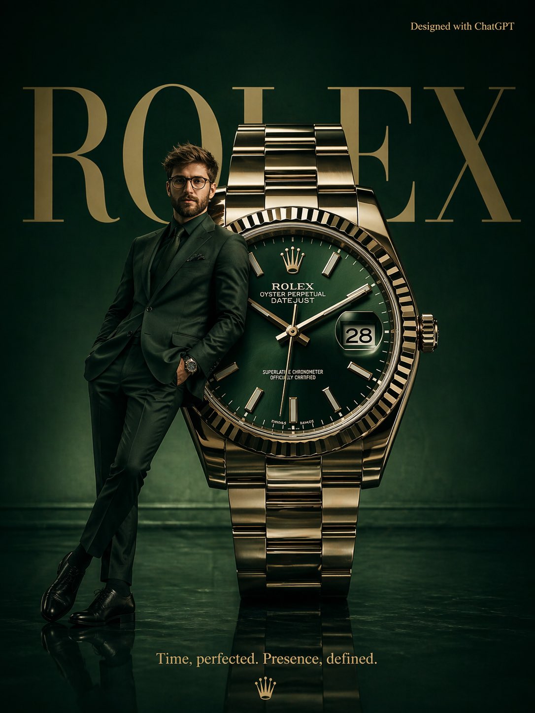 Surrealist Rolex Luxury Watch Fashion Poster — example output