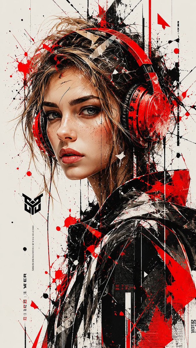 Trash Polka Headphones Portrait — example output