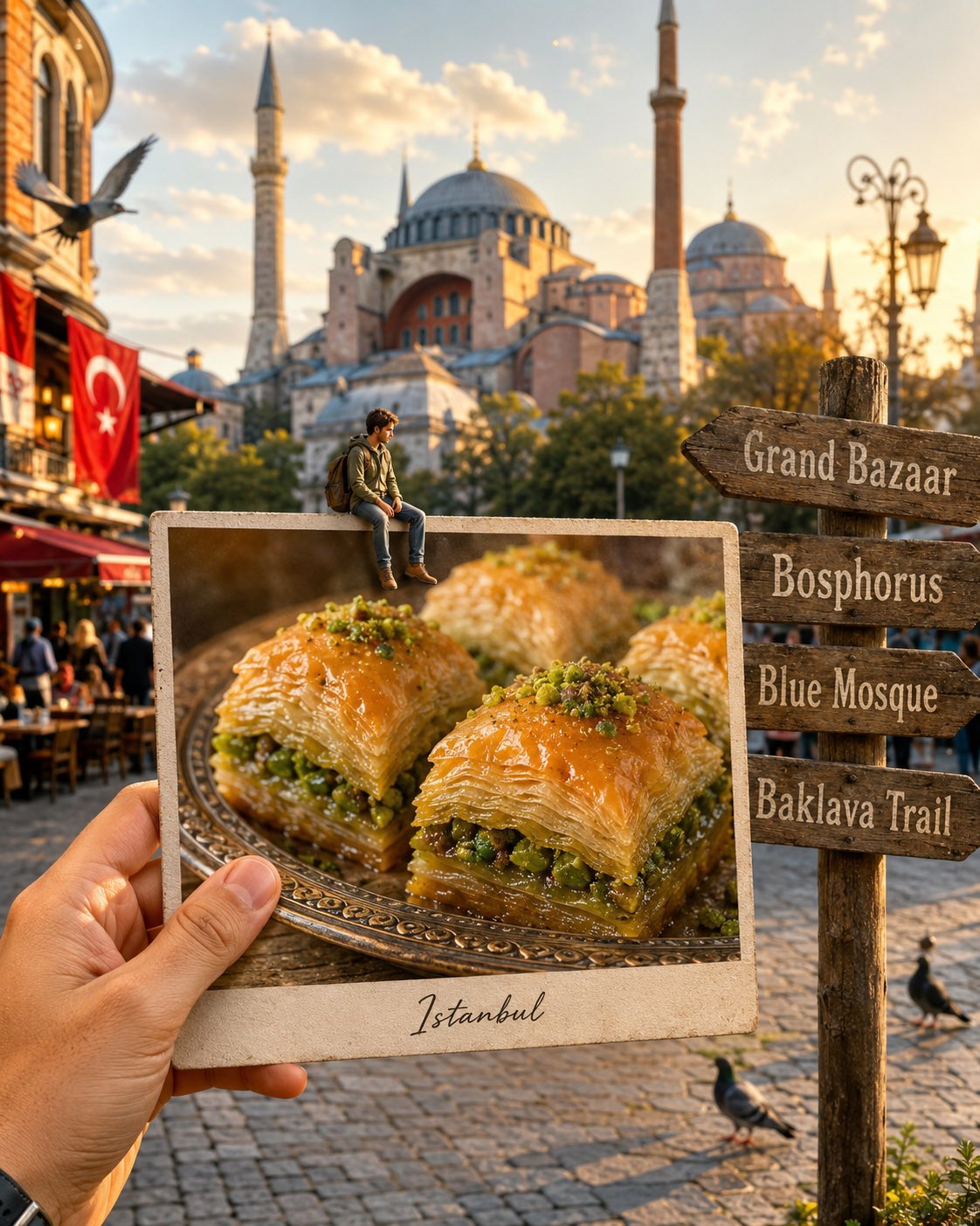 Travel Food Postcard Template — example output