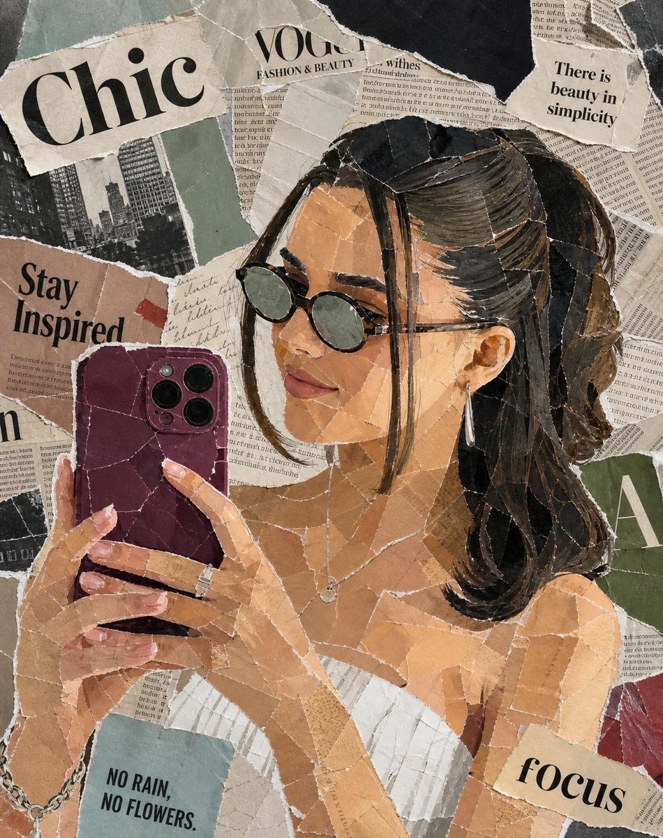 Vintage Paper Collage Set — example output