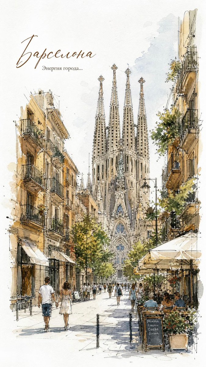 Watercolor European Travel Poster — example output