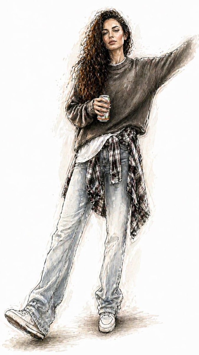 Watercolor Fashion Sketch — example output