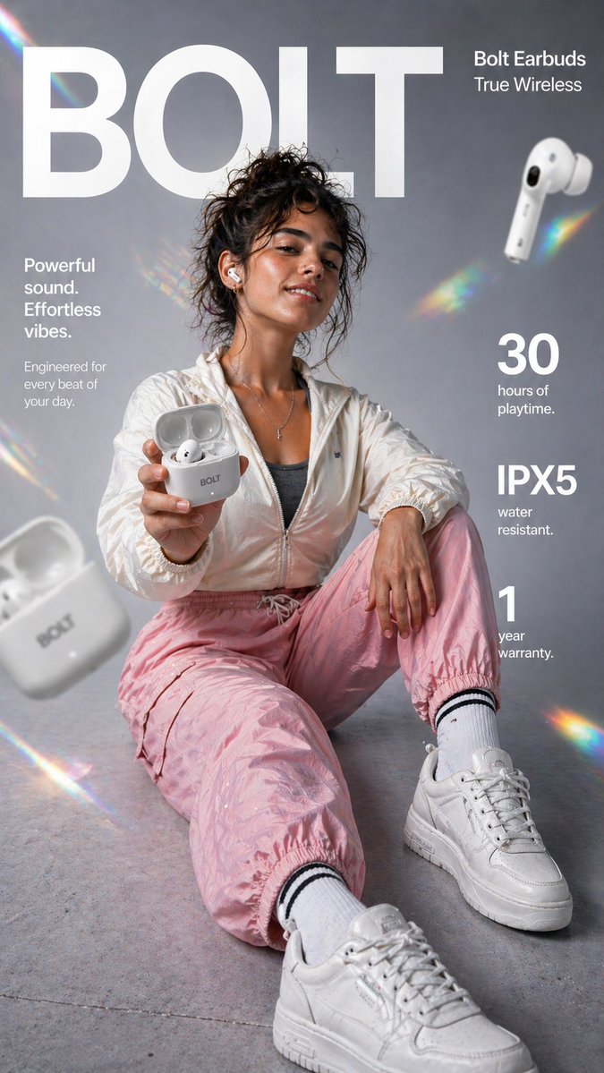 Wireless Earbuds Lifestyle Ad — example output