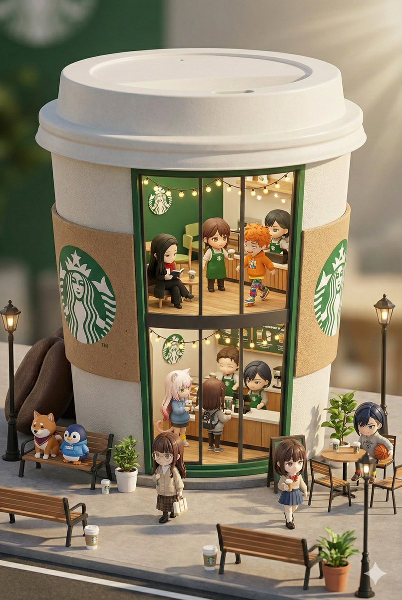 3D chibi miniature brand concept store prompt — example output