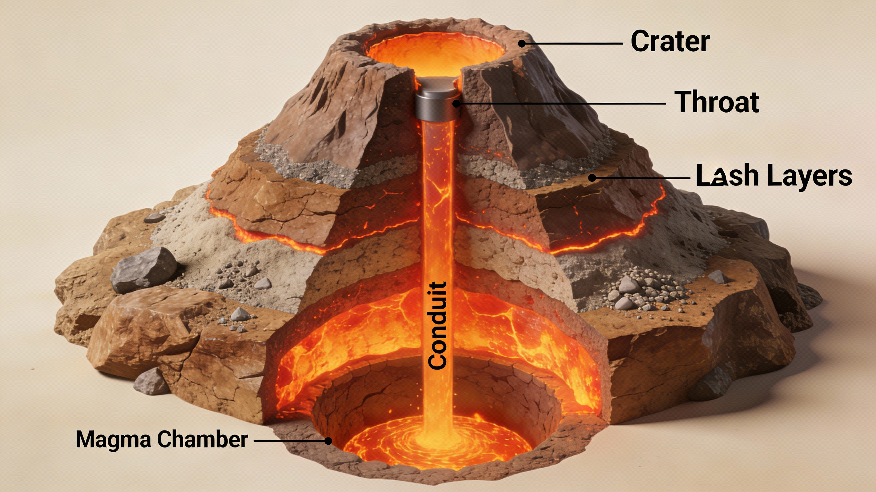 3D Cutaway Volcano Diagram — example output