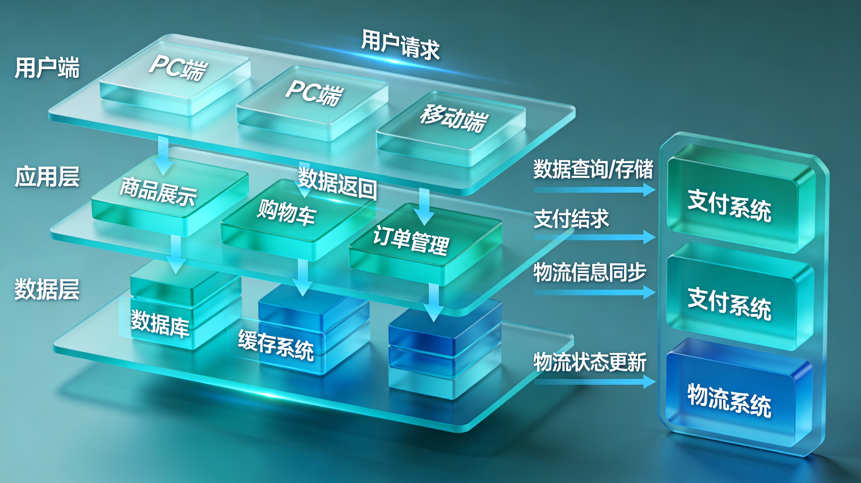 3D E-Commerce Platform Architecture Diagram — example output