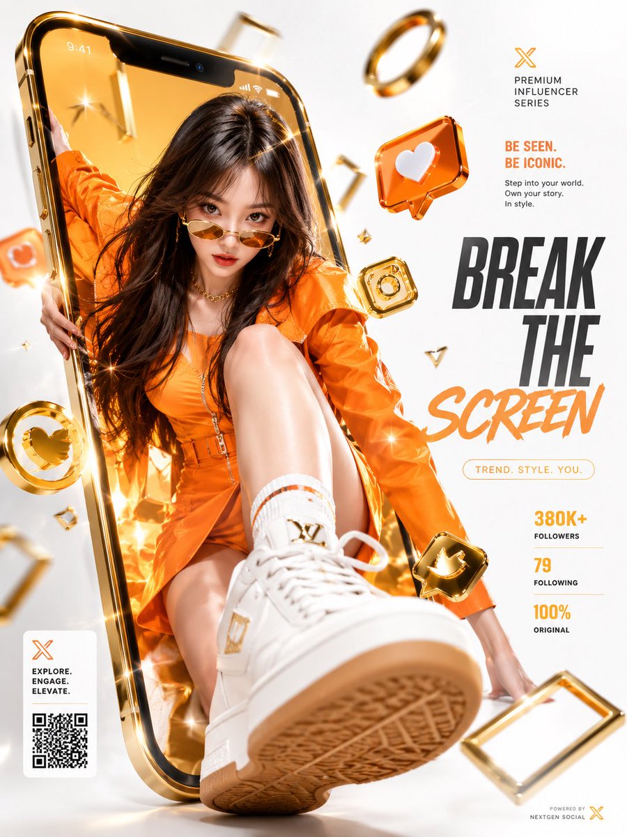 3D Screen Burst Fashion Ad — example output