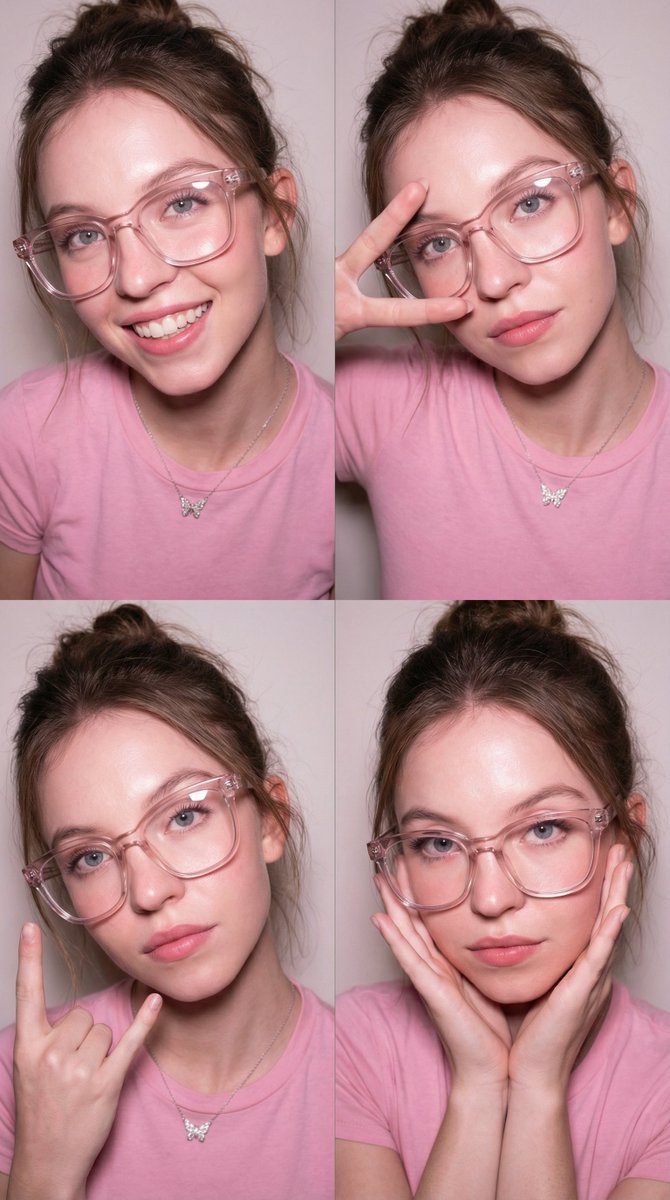 4-Panel Collage Portrait with Flash — example output