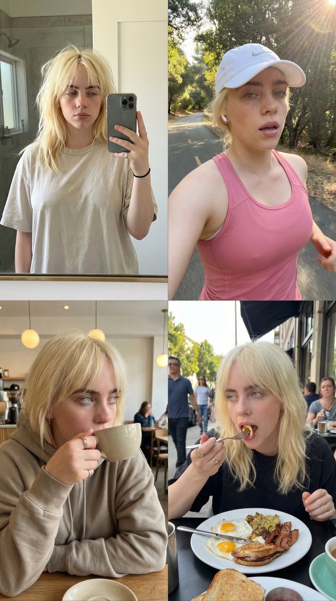 4x4 Grid Daily Routine Consistency Prompt (Sydney Sweeney) — example output