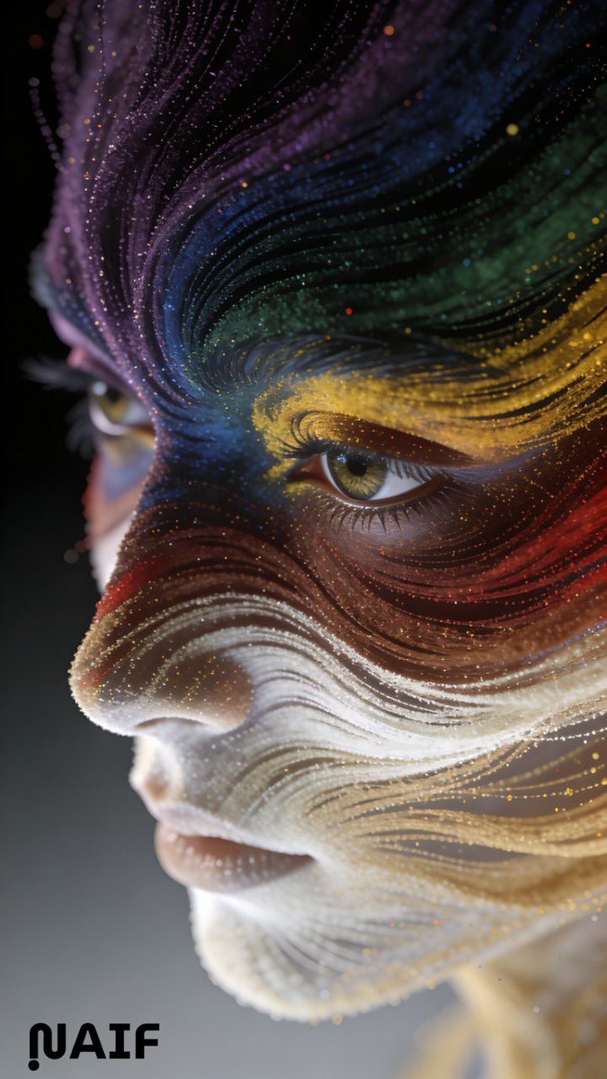 Abstract Fibonacci Particle Facial Features CGI Prompt — example output