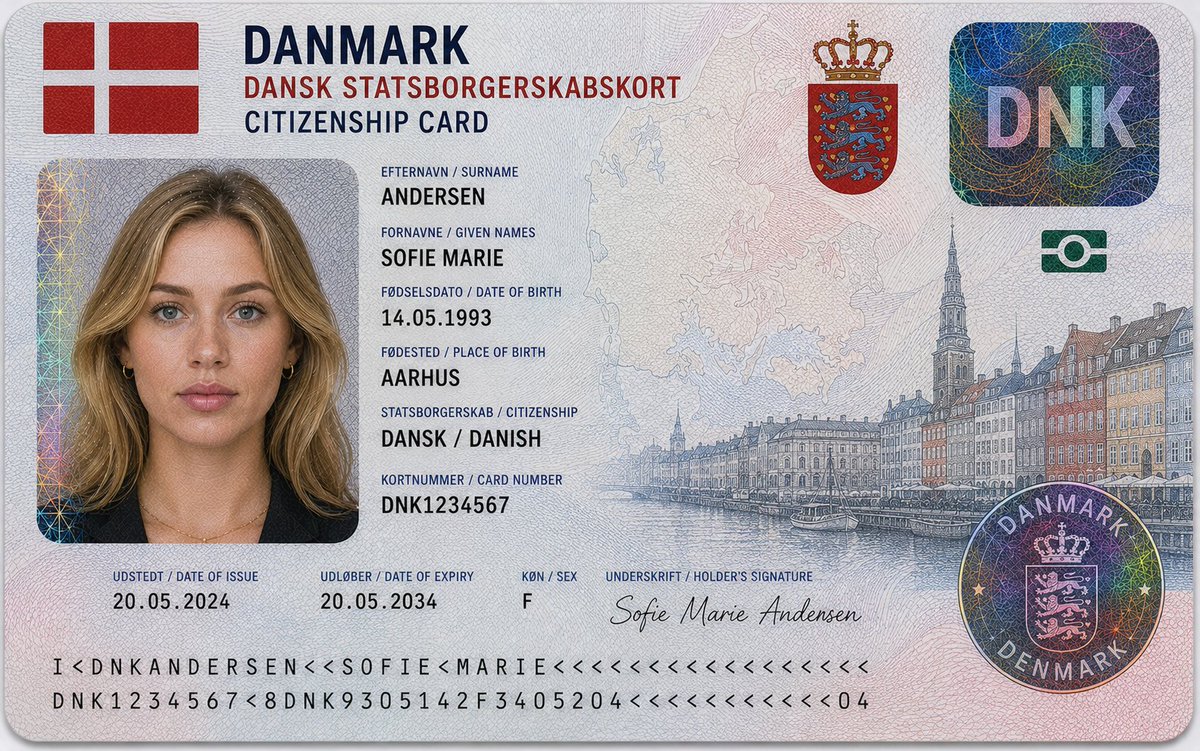 Algerian Identity Card Mockup — example output