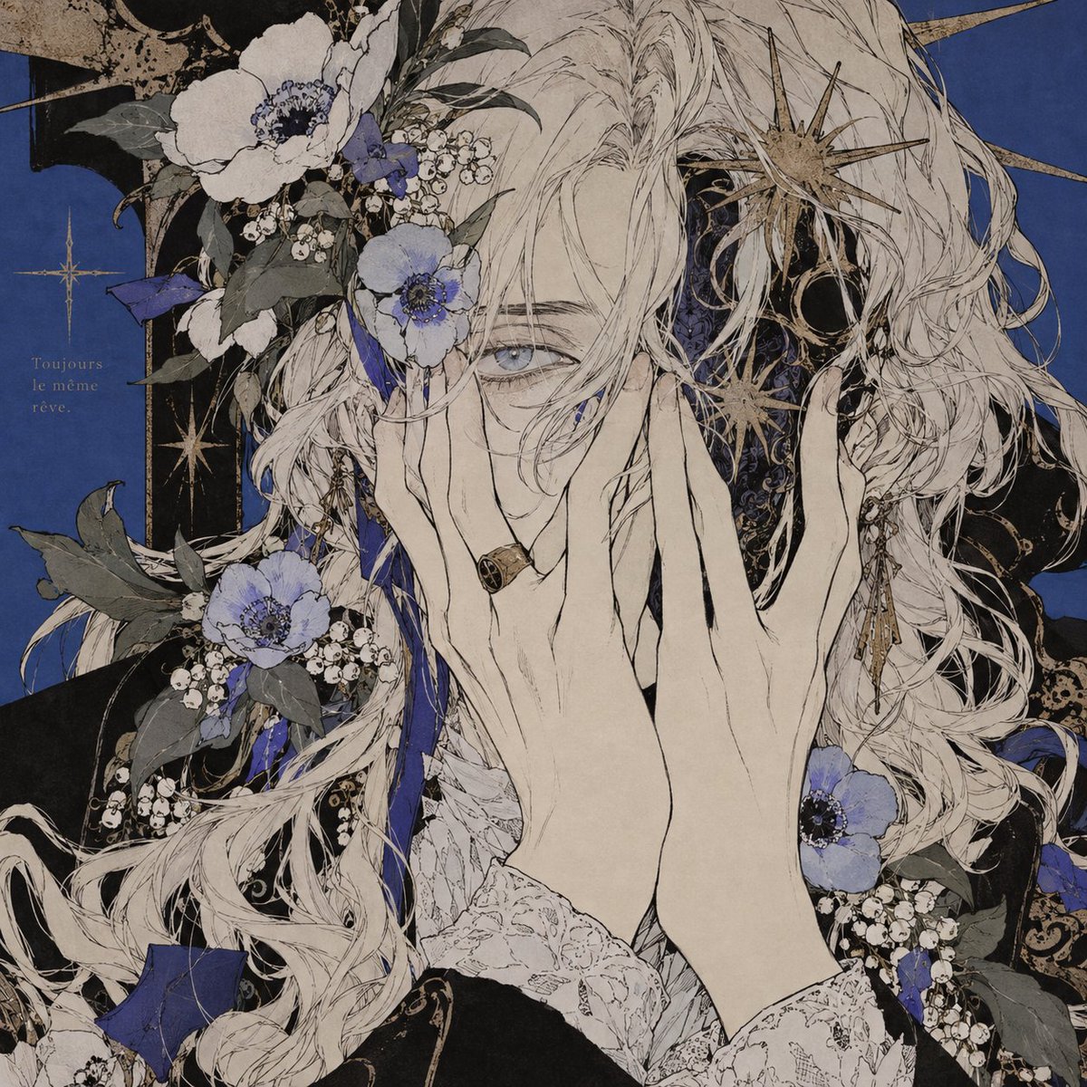 Ethereal Art Nouveau Manga Portrait — example output