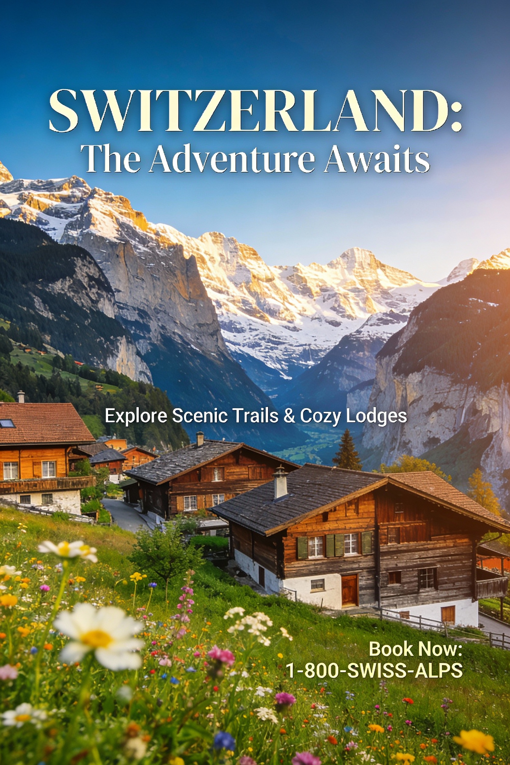 Aspirational Swiss Alps Travel Poster — example output