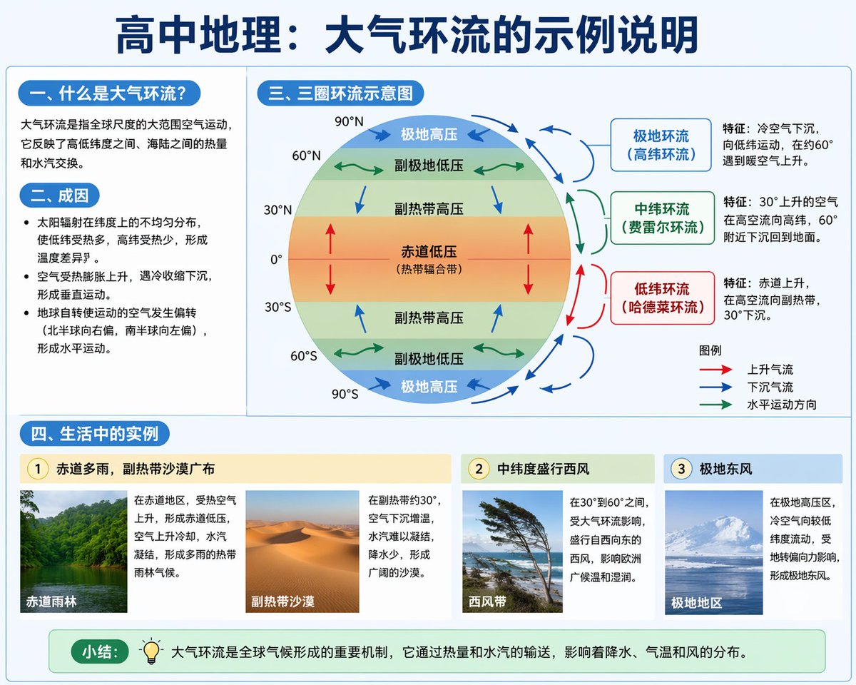 Educational Infographic on Atmospheric Circulation — example output