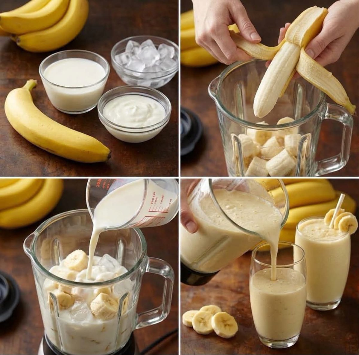 Banana Smoothie Recipe Collage — example output