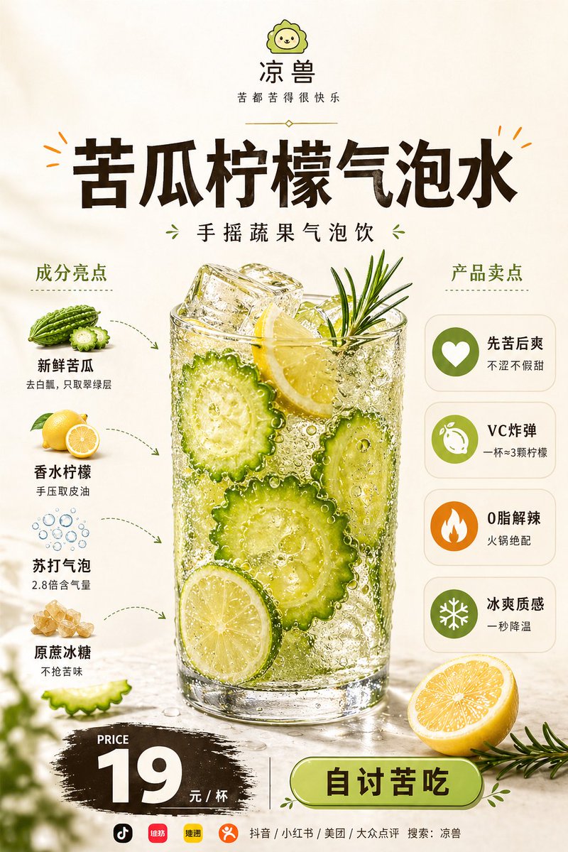 Bitter Melon Lemon Soda Poster — example output