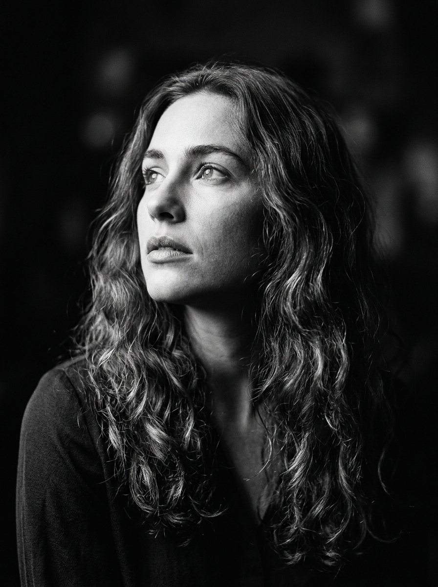 Black and White Chiaroscuro Portrait — example output