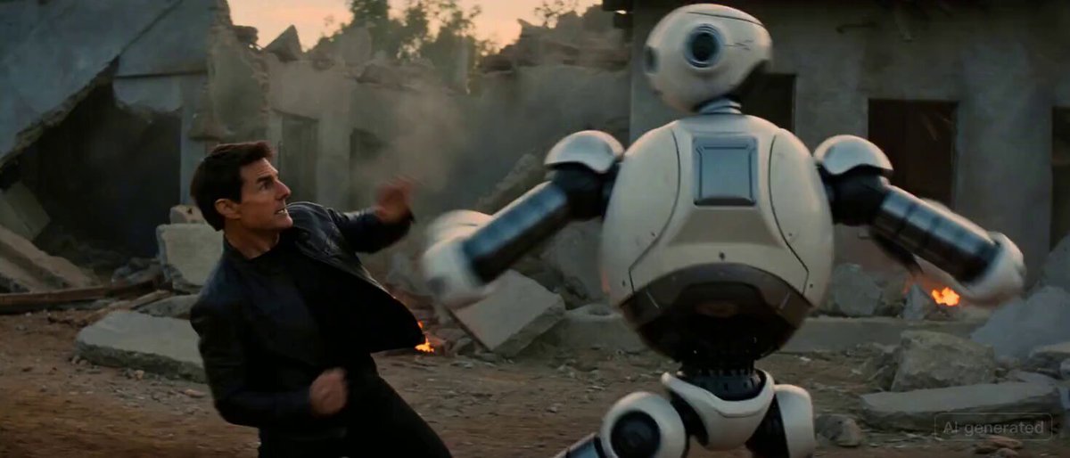 Brad Pitt and Tom Cruise Fighting a Robot — example output