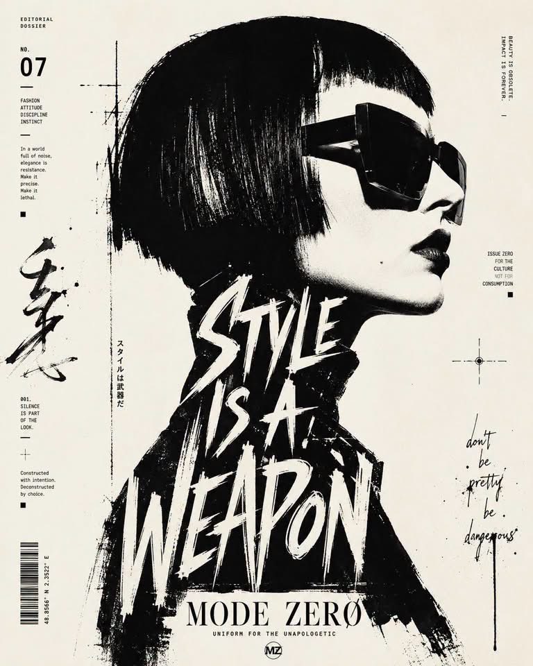 High-Contrast Typographic Portrait Poster — example output