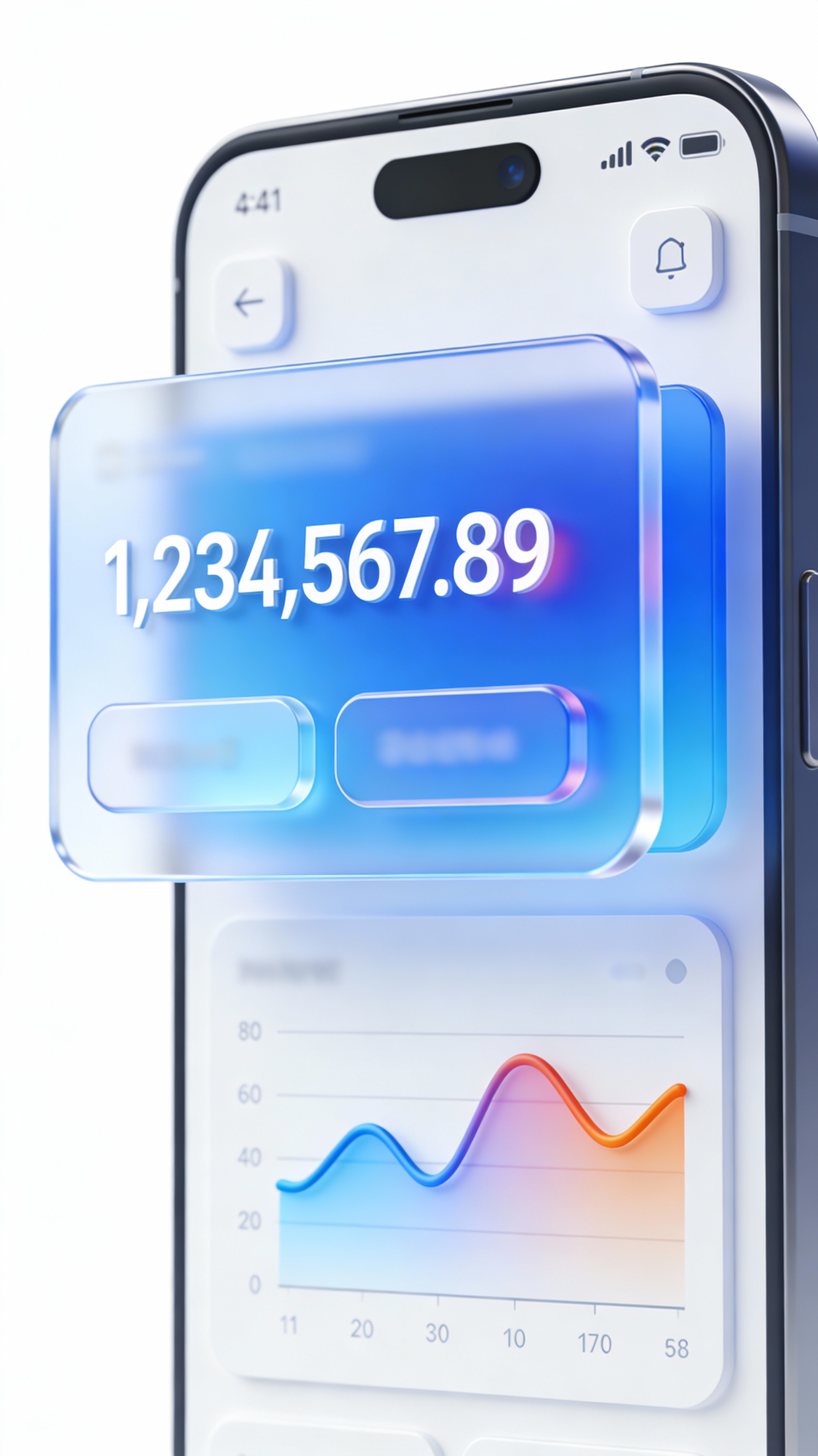 C4D-Style Finance App UI — example output