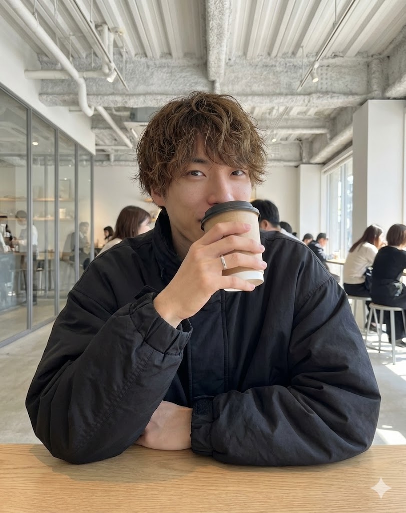 Cafe date POV profile photo prompt for Nano Banana Pro — example output