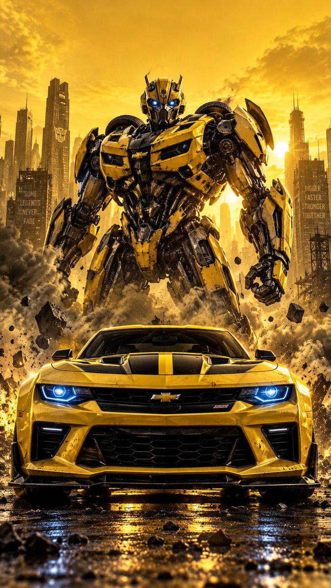Camaro and Giant Robot Poster — example output