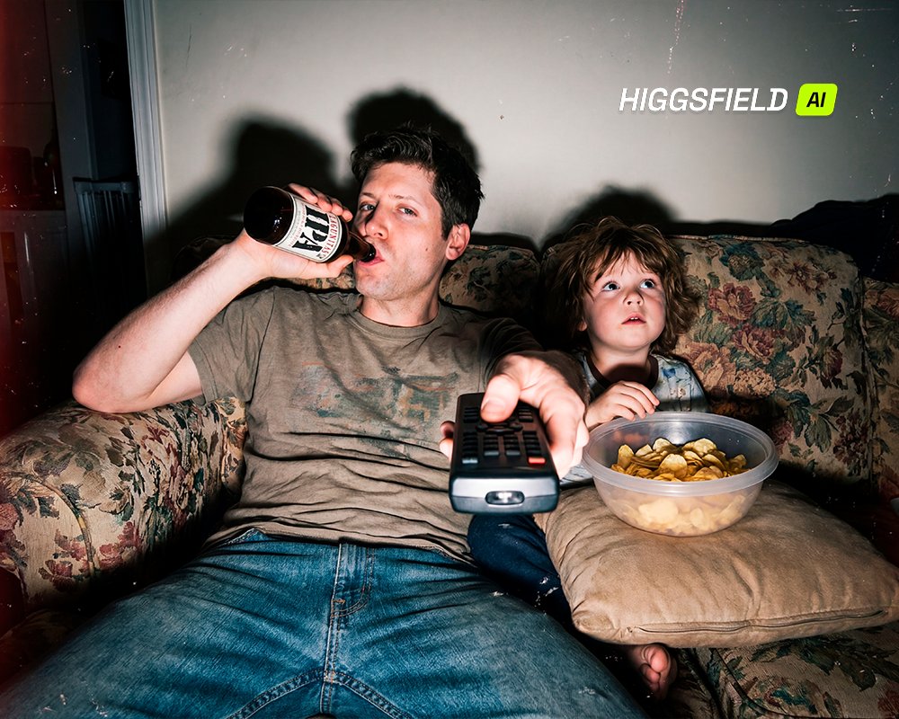 Candid Cinematic Lifestyle Photograph of Father and Child — example output