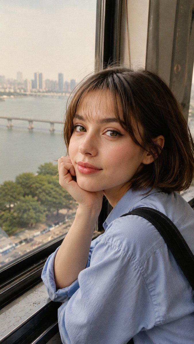 Candid Travel Portrait in Seoul — example output